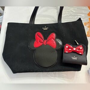 Kate Spade Black and Red Minnie Mouse Tote
